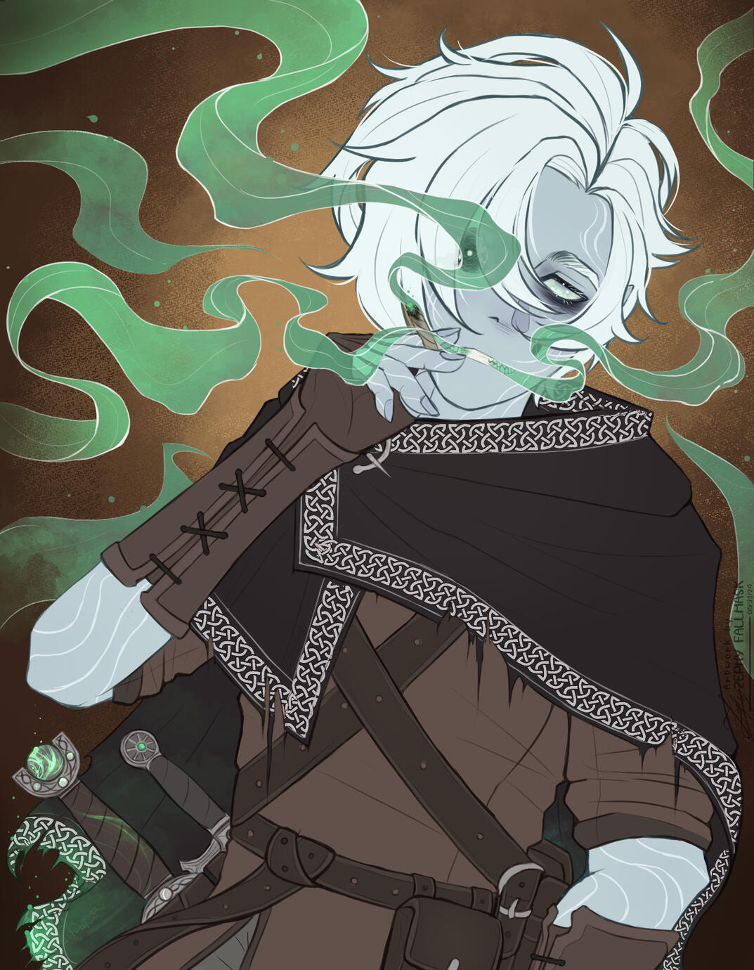 Halfbody flat colored